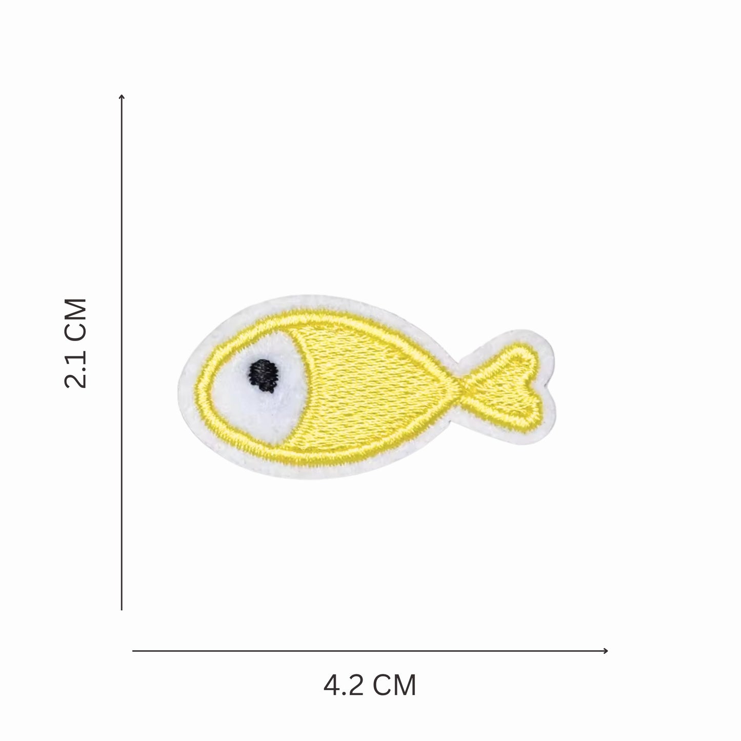 Mini Embroidered Iron On Fish Patches -Set of 6