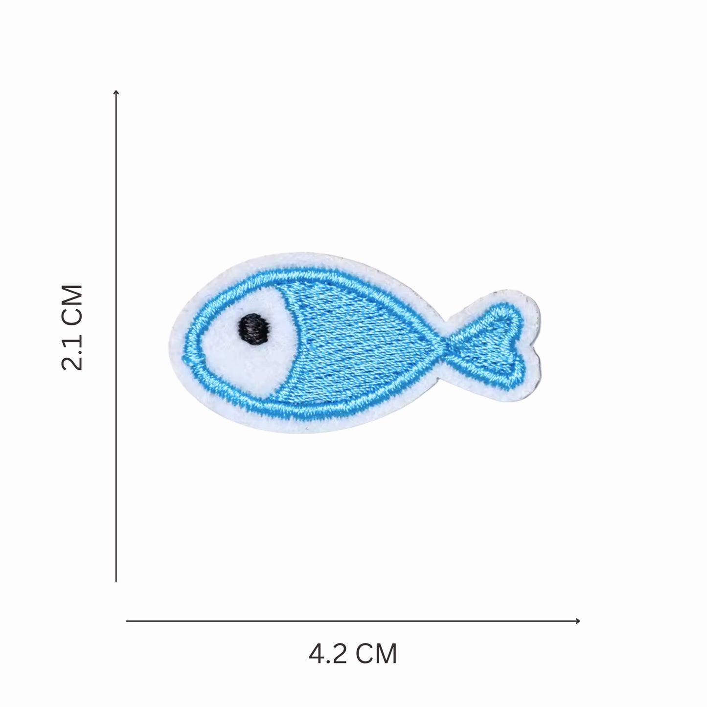 Mini Embroidered Iron On Fish Patches -Set of 6