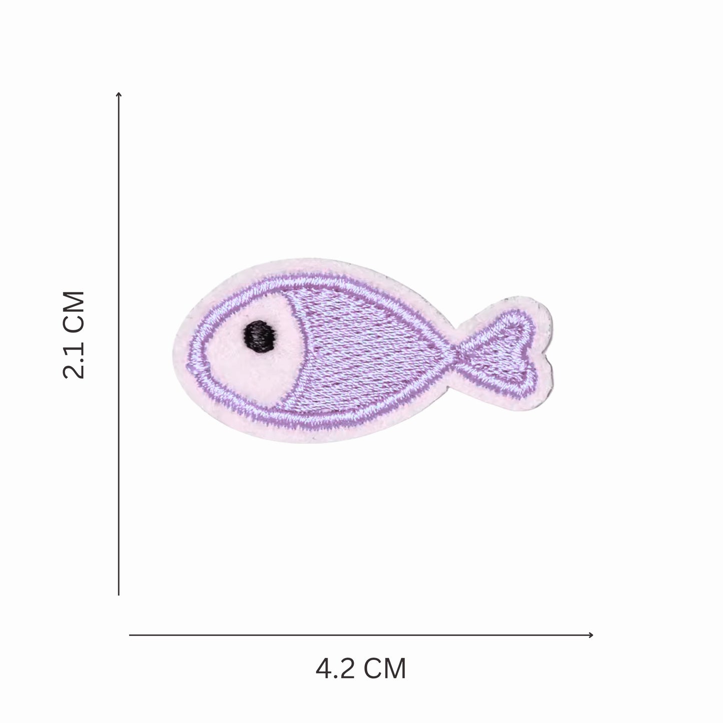 Mini Embroidered Iron On Fish Patches -Set of 6