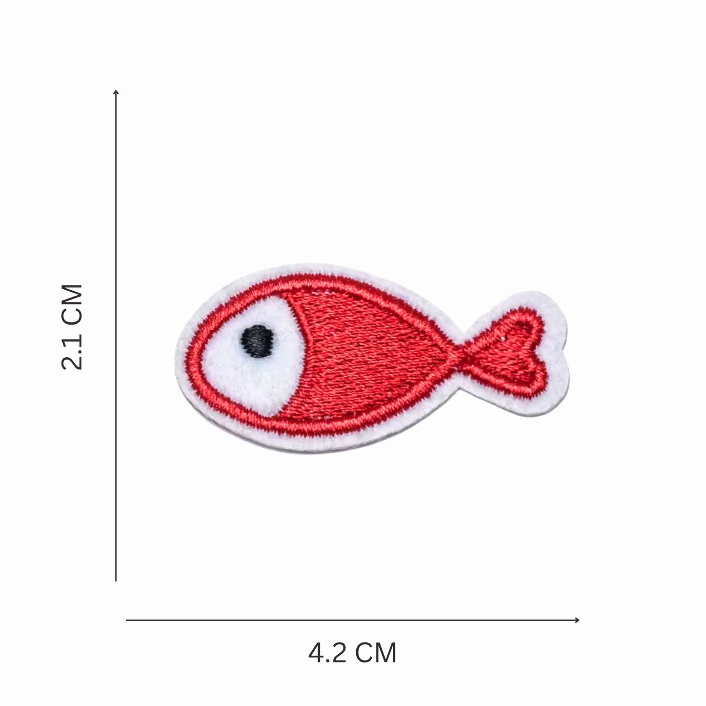 Mini Embroidered Iron On Fish Patches -Set of 6