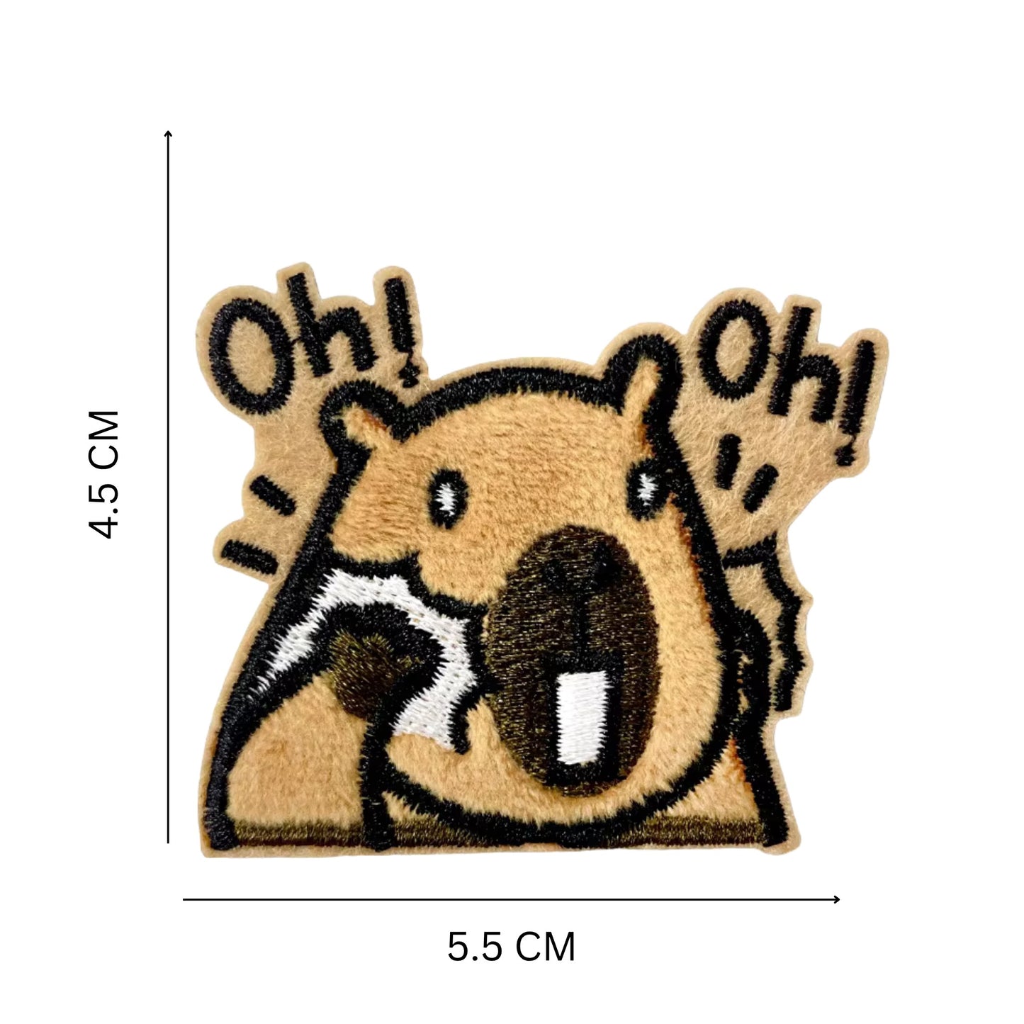 Velvet Texture Capybara Iron-On & Self-Stick Patches – Cute Animal Appliques for T-Shirts, Hoodies & Hats