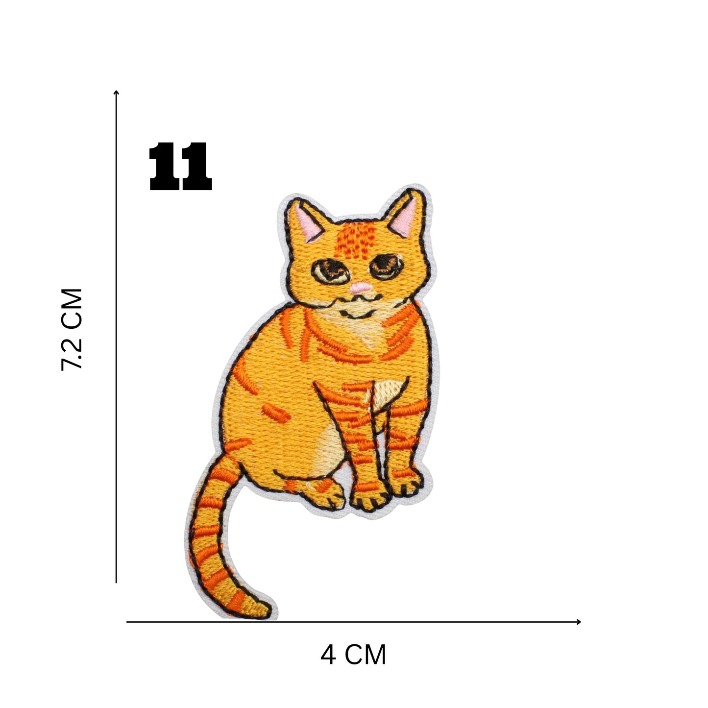 Orange Cat Lover’s Embroidered Iron-On Patch Set – 16 Adorable Designs for DIY Customization
