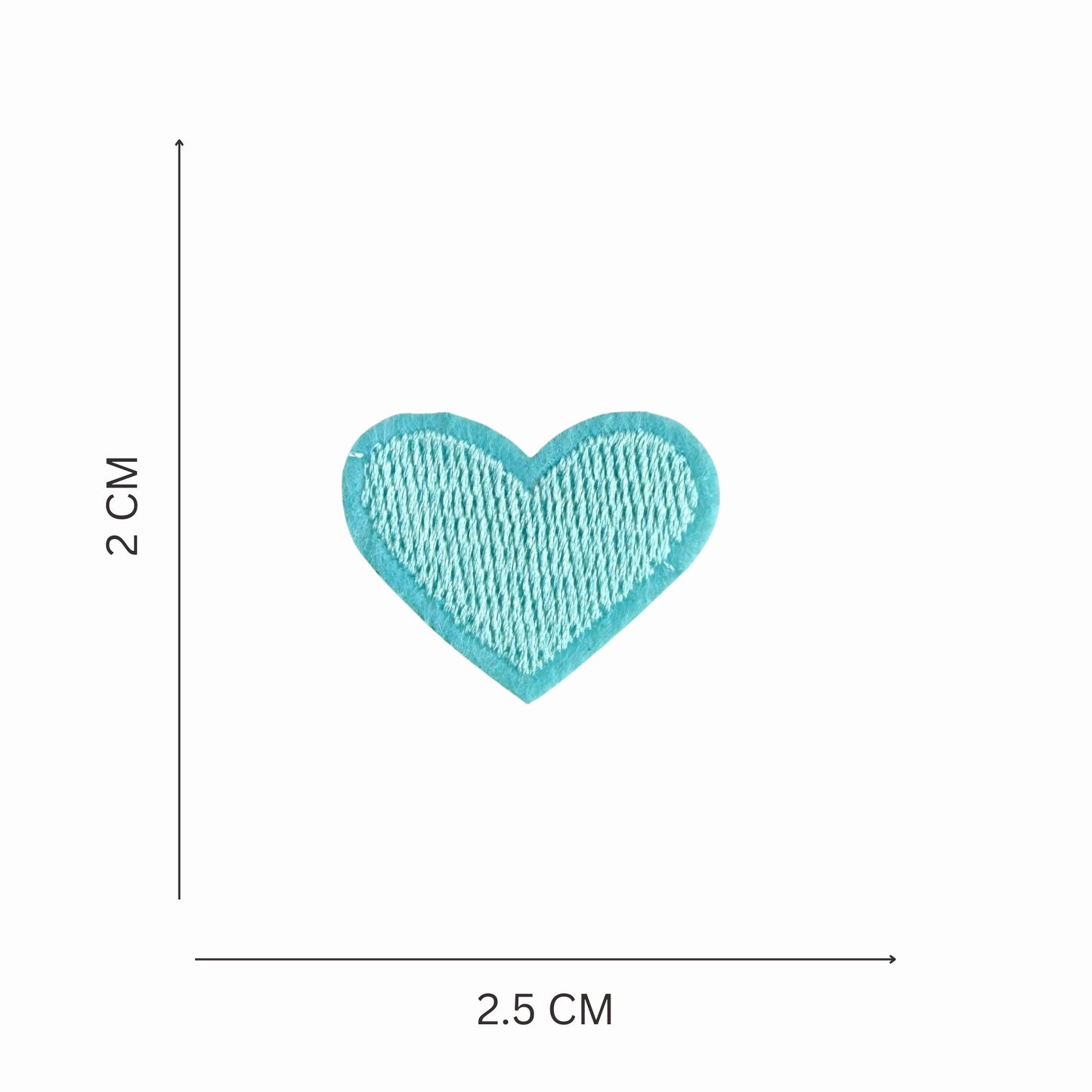Multicolor Embroidered Heart Iron On Patch - Set of 20