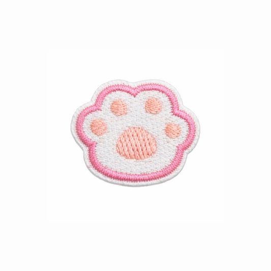 Mini Pink Border Paw Print Embroidered Iron-On Patch