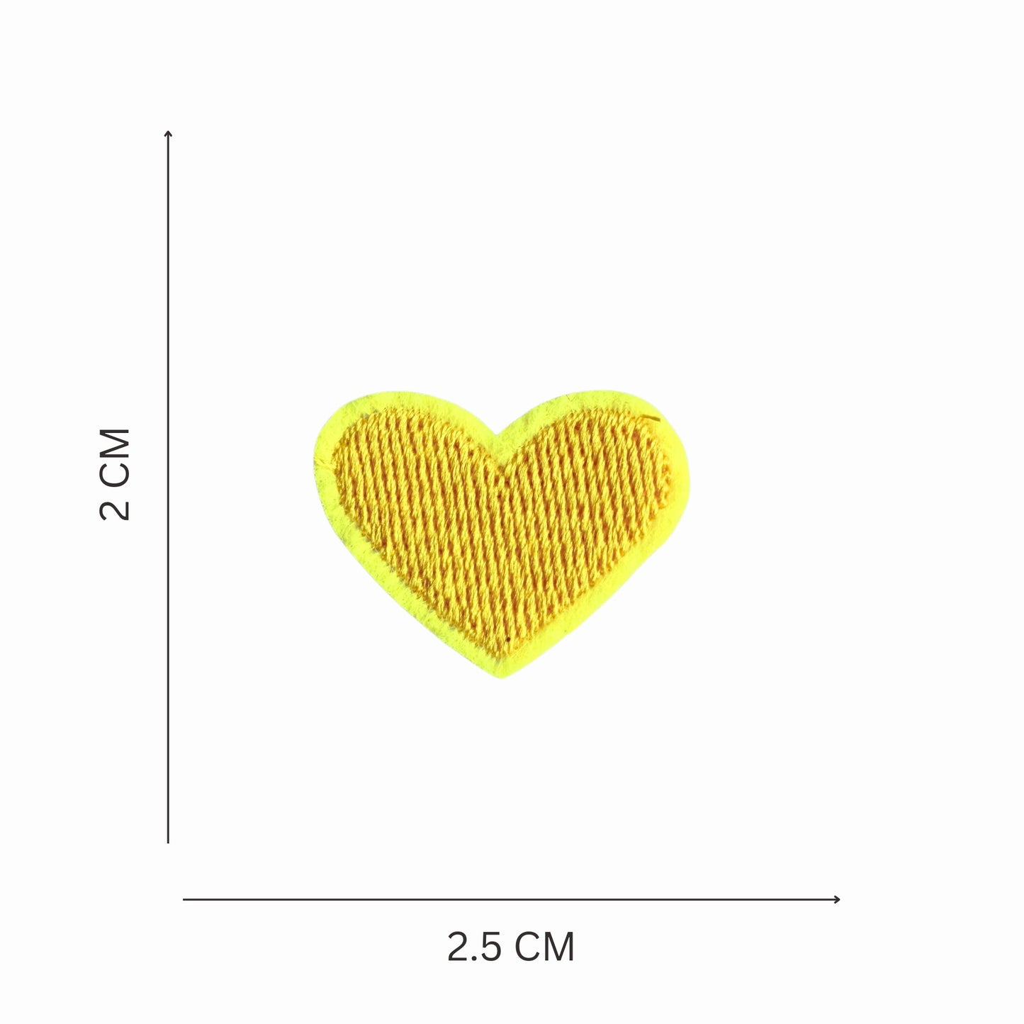 Multicolor Embroidered Heart Iron On Patch - Set of 20