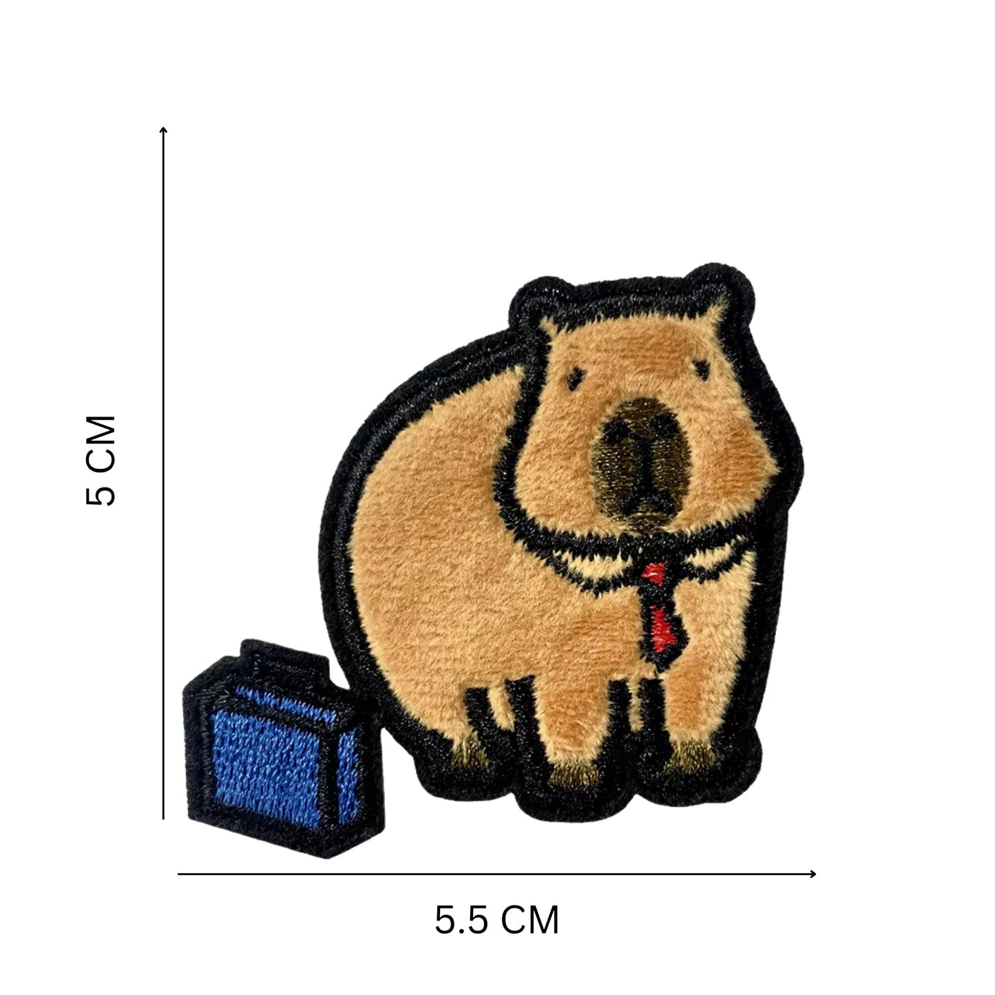 Velvet Texture Capybara Iron-On & Self-Stick Patches – Cute Animal Appliques for T-Shirts, Hoodies & Hats