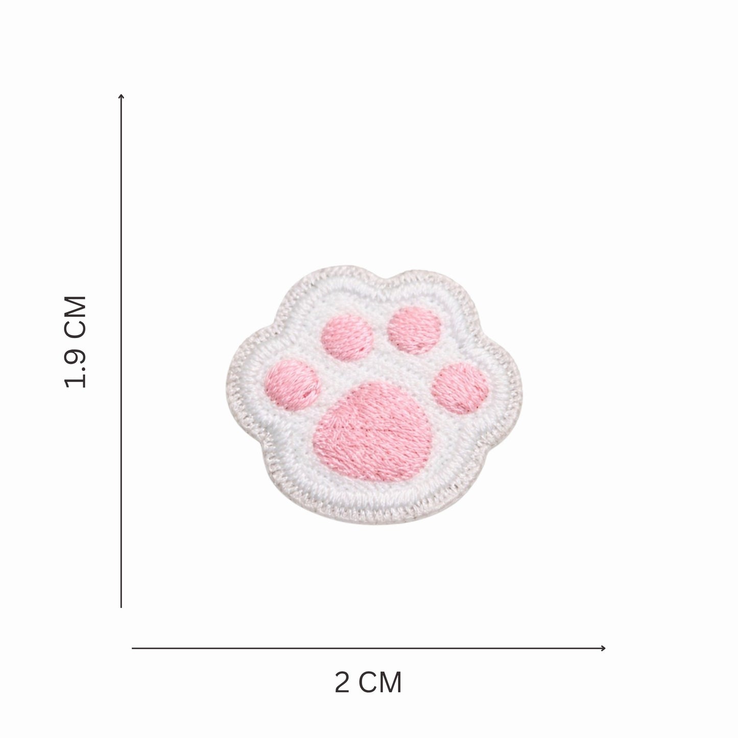 Mini Paw Print Embroidered Iron-On Patch