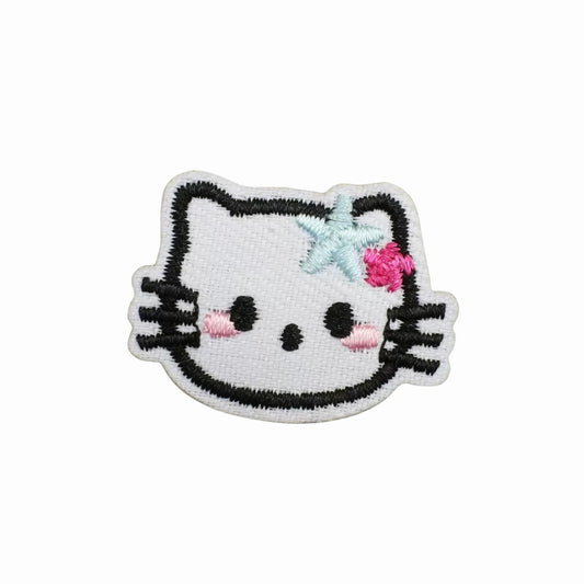 Mini Kitty Face Embroidered Iron-On Patch