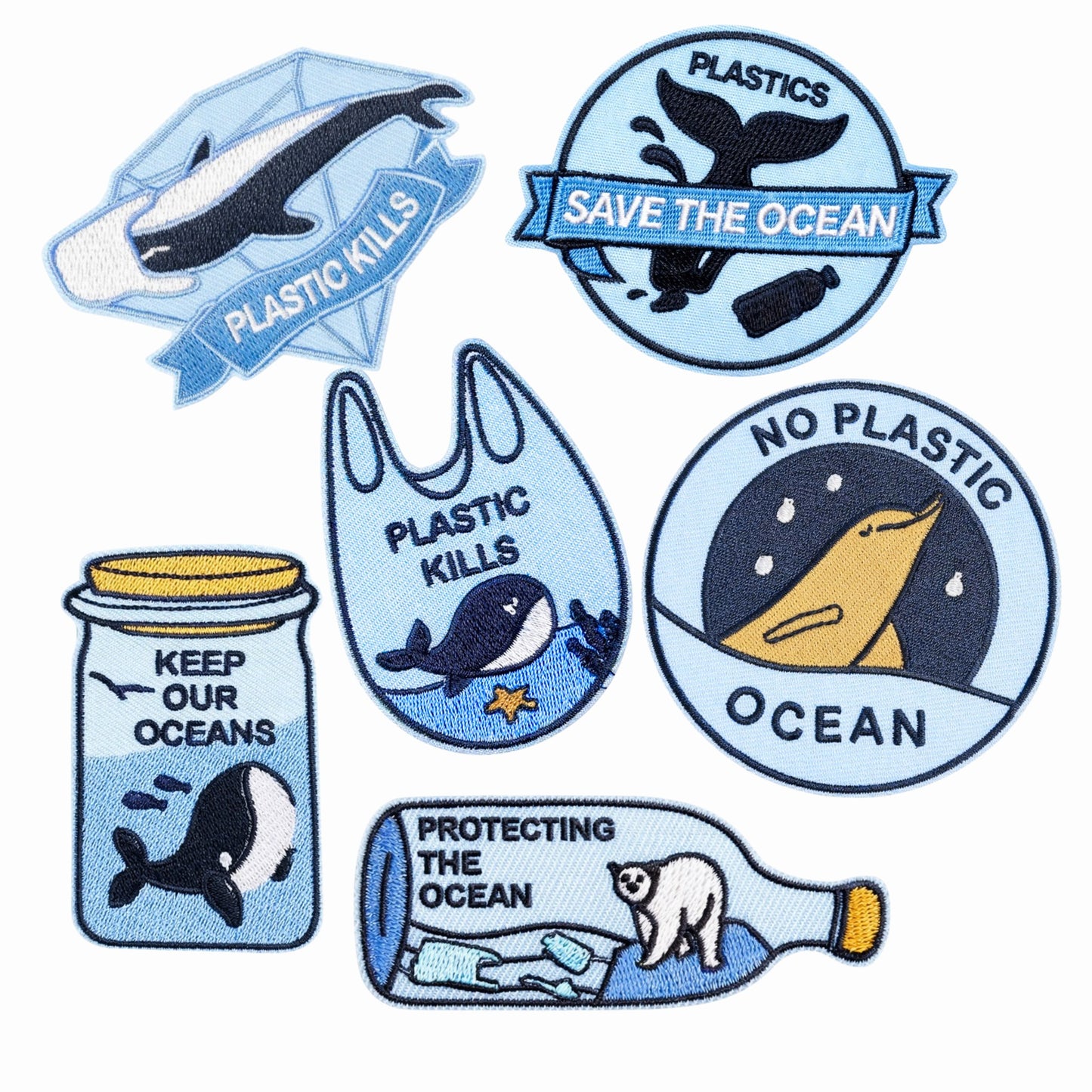 Save the Ocean Iron-On Patch Set