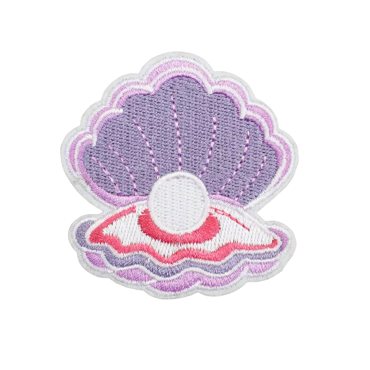 Lilac Mermaid Seashell Iron-On Patch