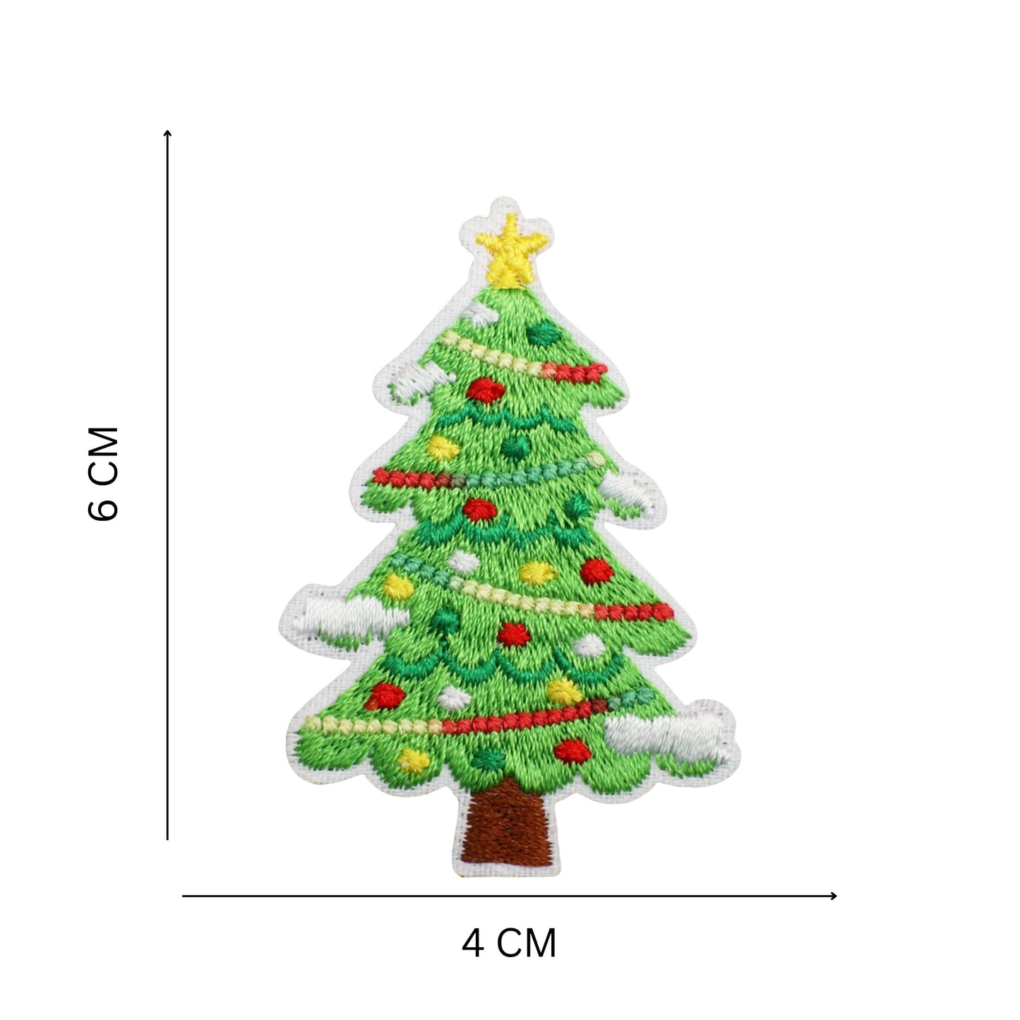 Christmas Tree Embroidery Iron-On Applique Patch