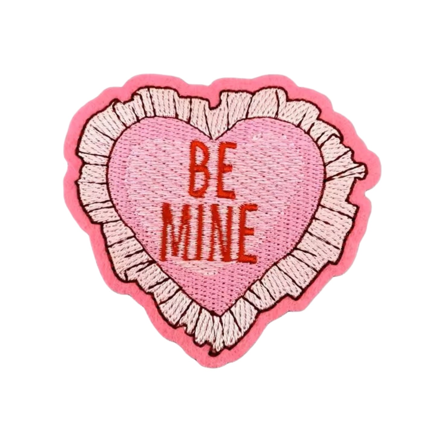"Be Mine" Heart Embroidered Iron On Patch