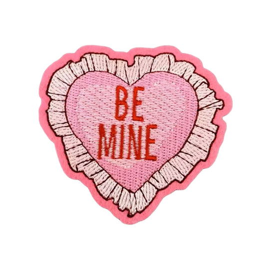 "Be Mine" Heart Embroidered Iron On Patch