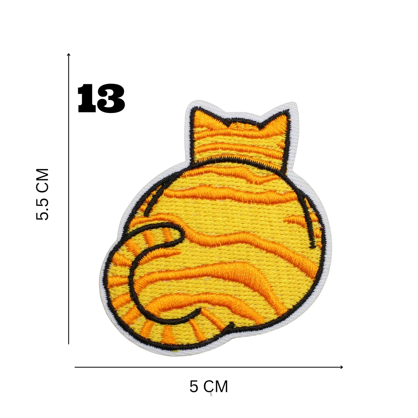 Orange Cat Lover’s Embroidered Iron-On Patch Set – 16 Adorable Designs for DIY Customization