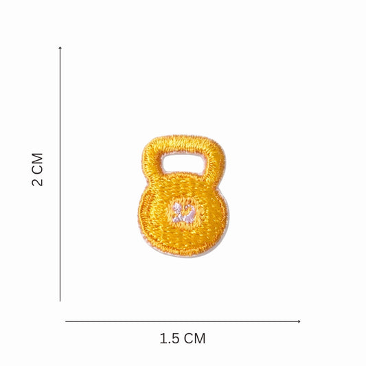 Mini Kettlebell & Dumbbell Embroidered Iron-On Patch Set of 2