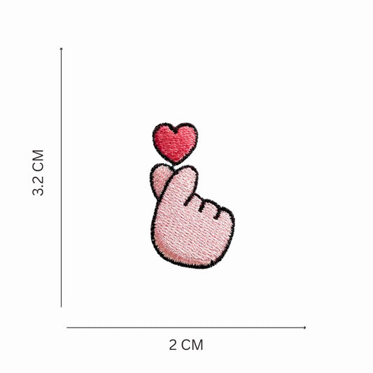 Mini K-Style Love Gesture Embroidered Iron-On Patch