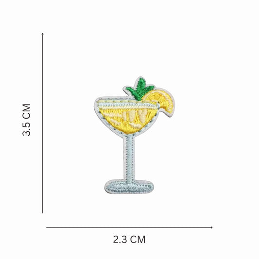 Mini Lemon Cocktail Embroidered Iron-On Patch