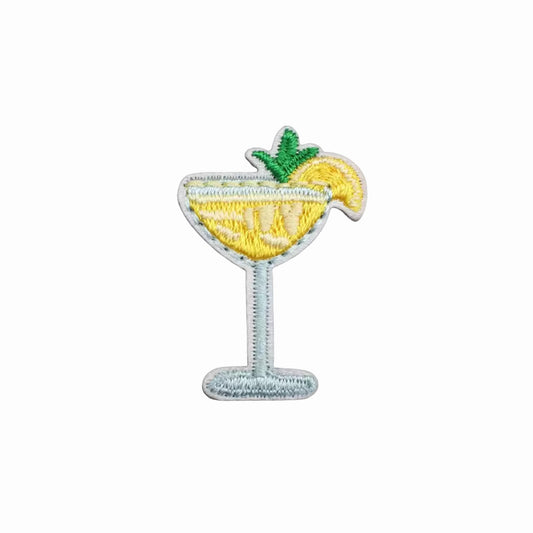 Mini Lemon Cocktail Embroidered Iron-On Patch