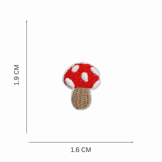Mini Red Mushroom Embroidered Iron-On Patch