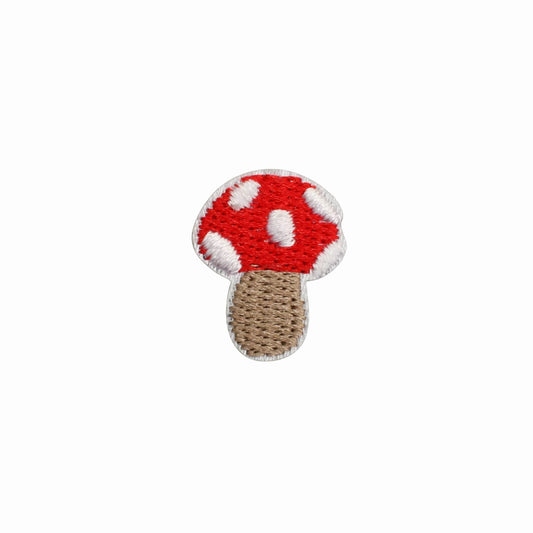 Mini Red Mushroom Embroidered Iron-On Patch