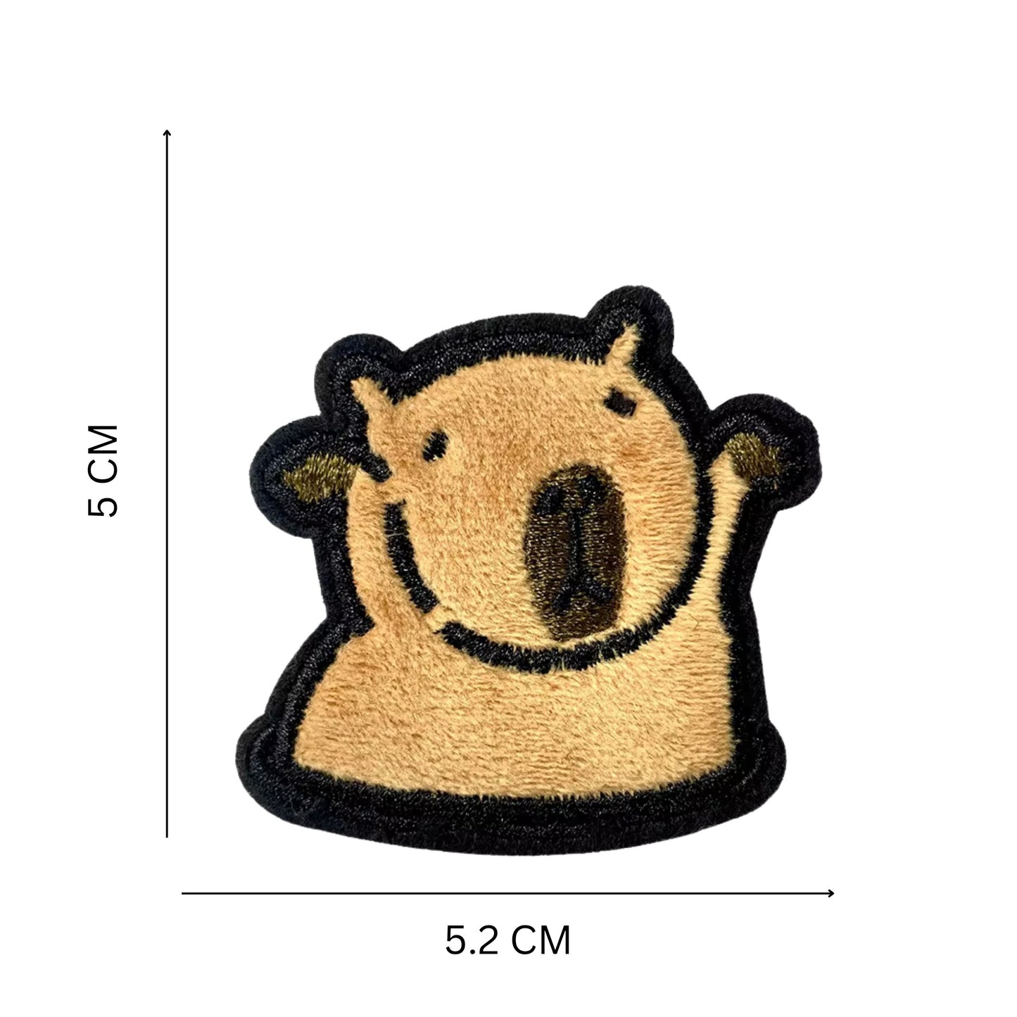 Velvet Texture Capybara Iron-On & Self-Stick Patches – Cute Animal Appliques for T-Shirts, Hoodies & Hats