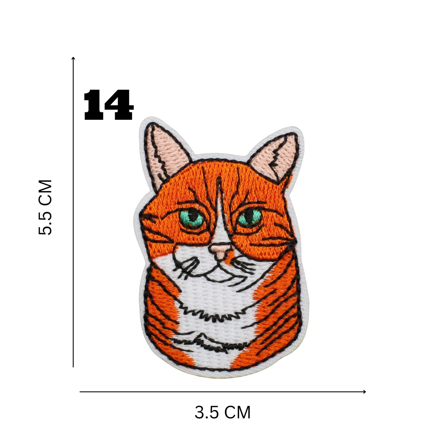 Orange Cat Lover’s Embroidered Iron-On Patch Set – 16 Adorable Designs for DIY Customization