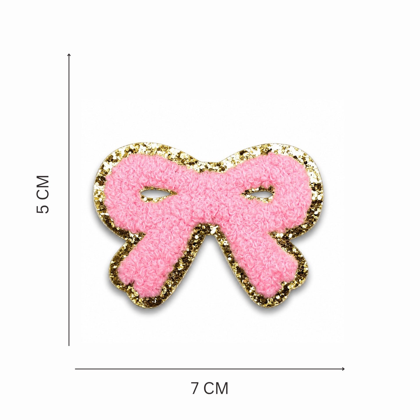 Pink Bow Chenille Iron On Patch