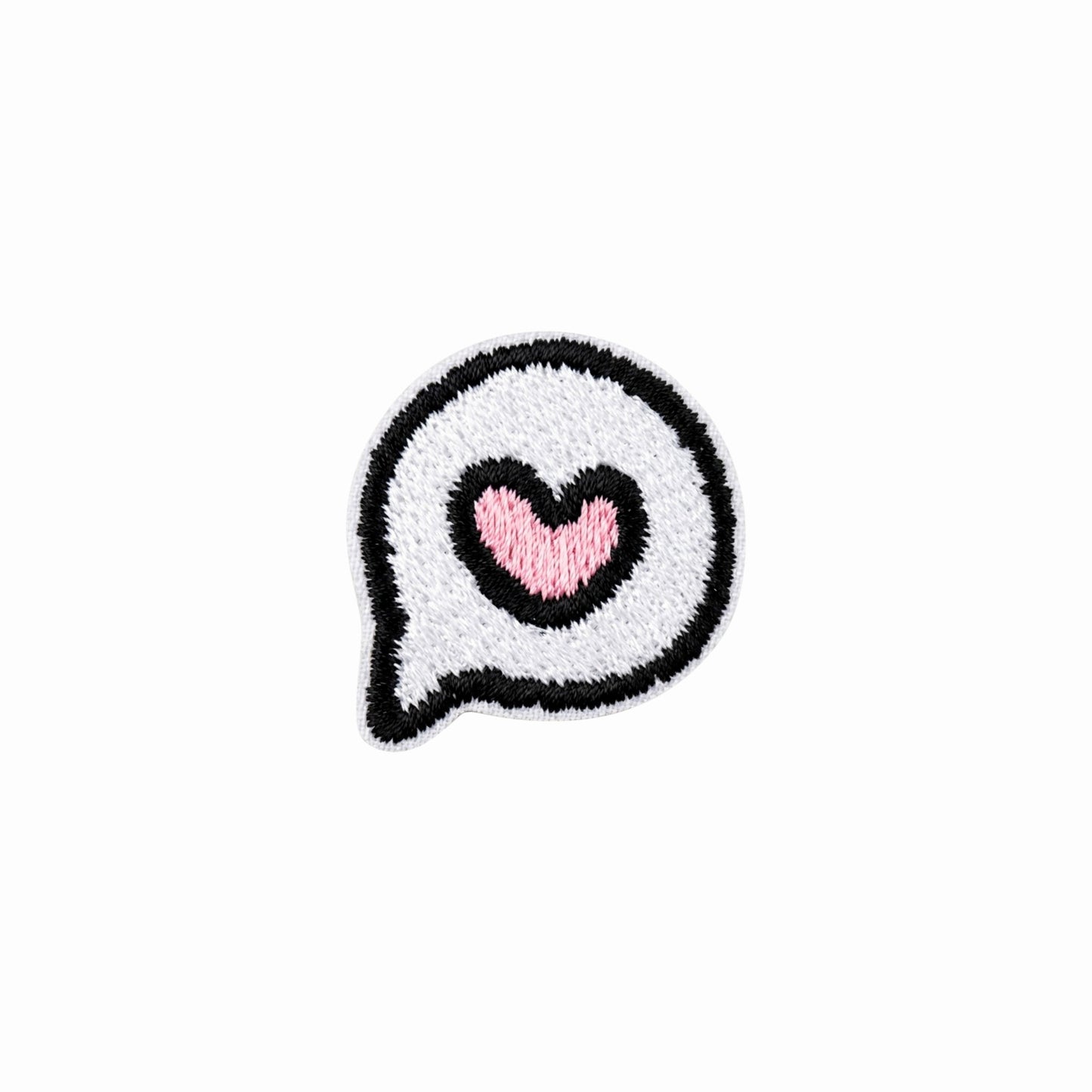 Mini Chat Bubble Heart Embroidered Iron-On Patch