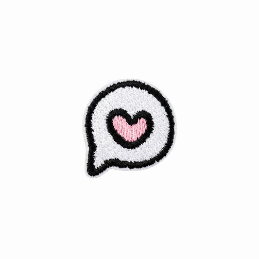 Mini Chat Bubble Heart Embroidered Iron-On Patch