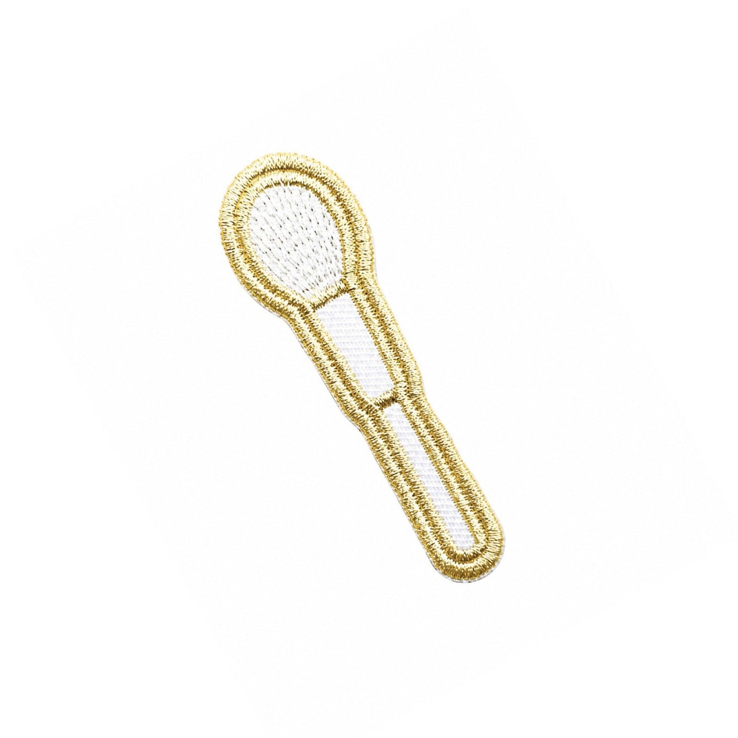 Makeup Brush Gold Embroidered Iron On Patch