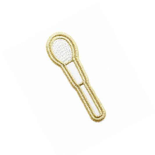 Makeup Brush Gold Embroidered Iron On Patch
