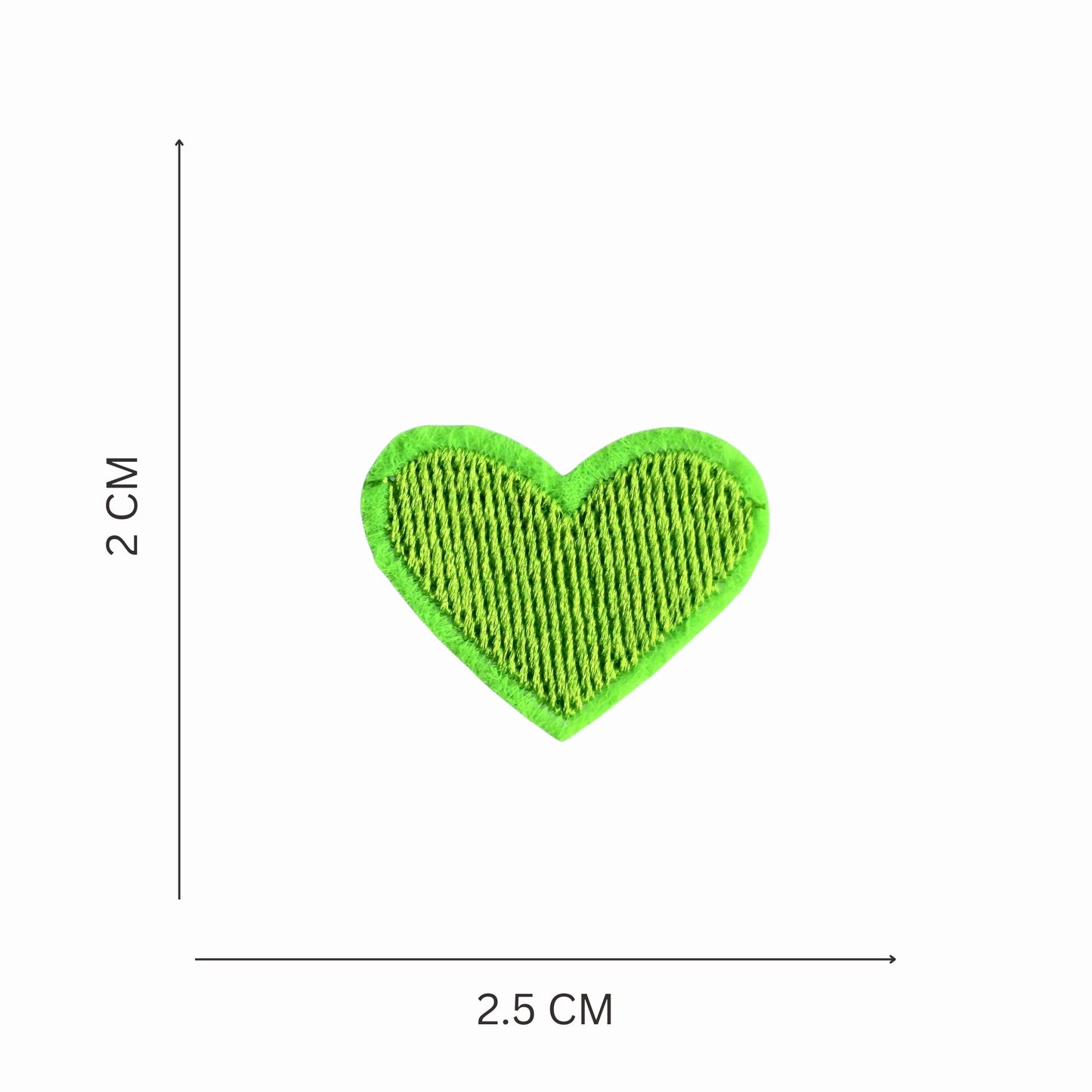 Multicolor Embroidered Heart Iron On Patch - Set of 20