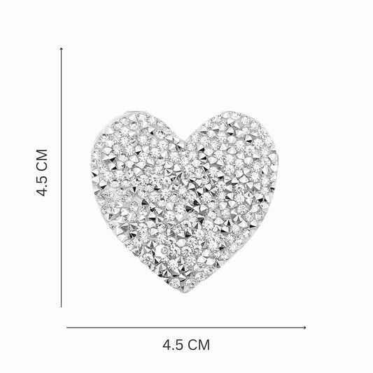 Luxury Crystal Heart Rhinestone Iron On Patches - Set of Three