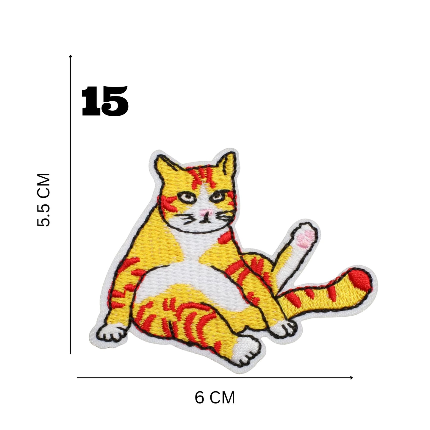Orange Cat Lover’s Embroidered Iron-On Patch Set – 16 Adorable Designs for DIY Customization
