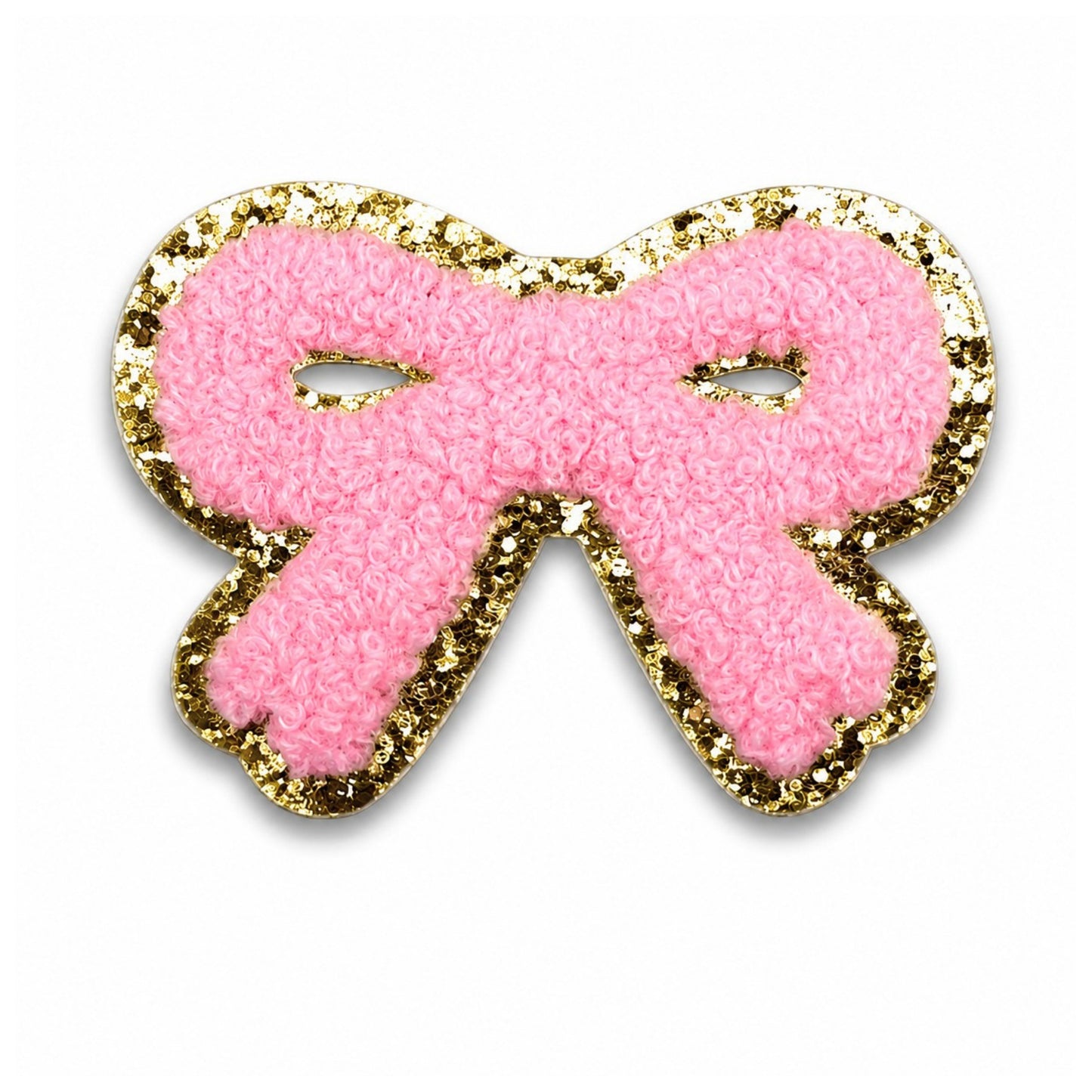 Pink Bow Chenille Iron On Patch