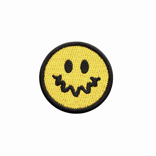 Mini Quirky Smiley Embroidered Iron-On Patch