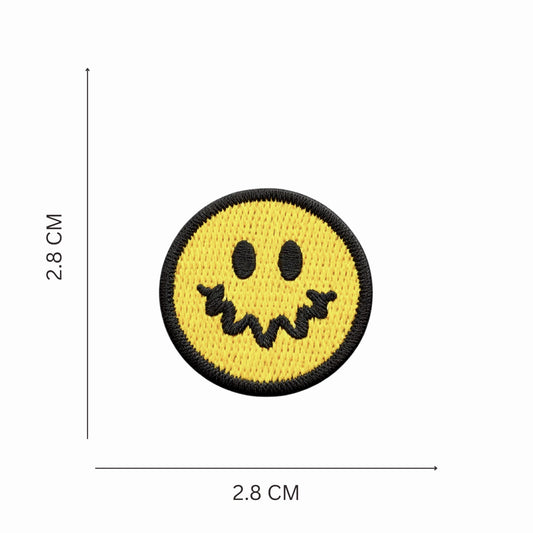 Mini Quirky Smiley Embroidered Iron-On Patch