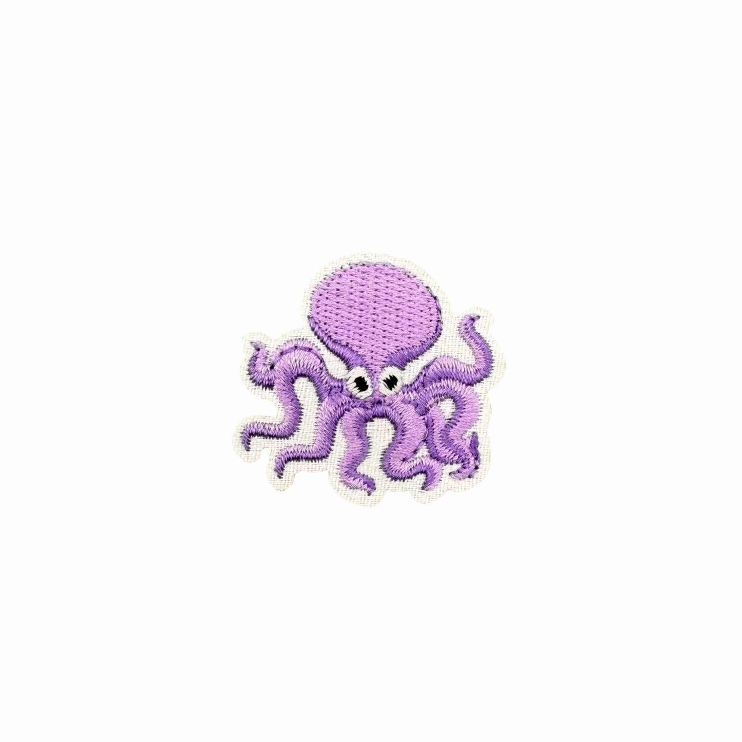 Mini Lavender Octopus Embroidered Iron On Patch