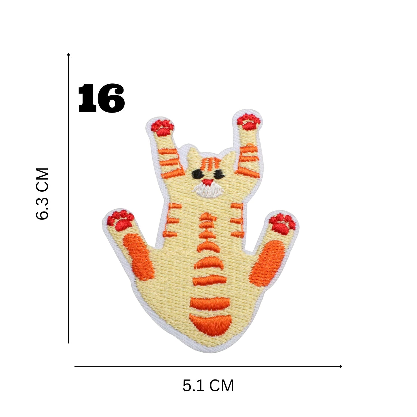 Orange Cat Lover’s Embroidered Iron-On Patch Set – 16 Adorable Designs for DIY Customization