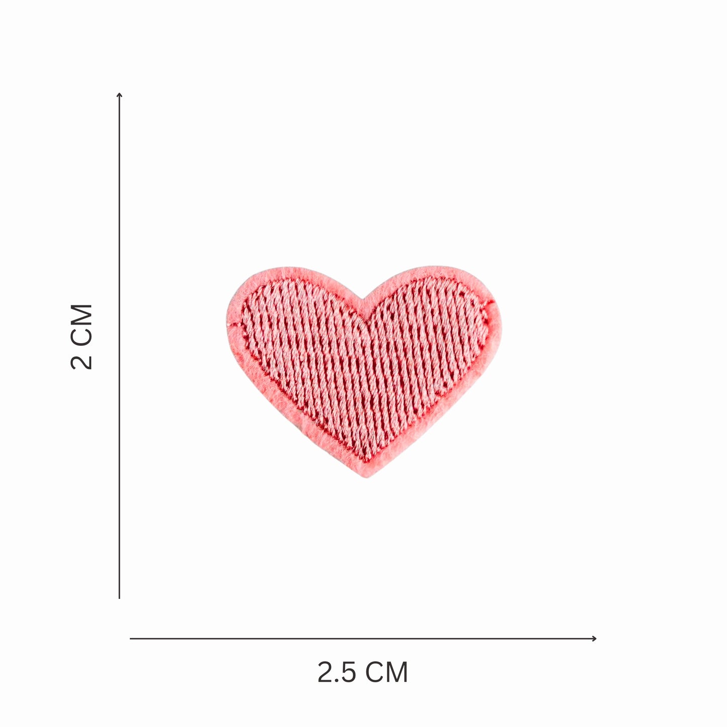 Multicolor Embroidered Heart Iron On Patch - Set of 20