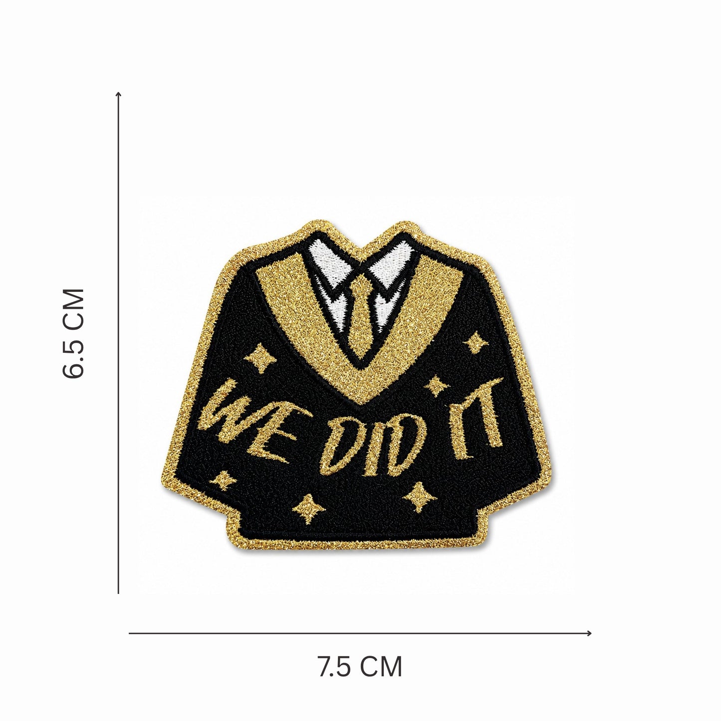 Graduation Celebration Iron On Patch Set - Black & Gold