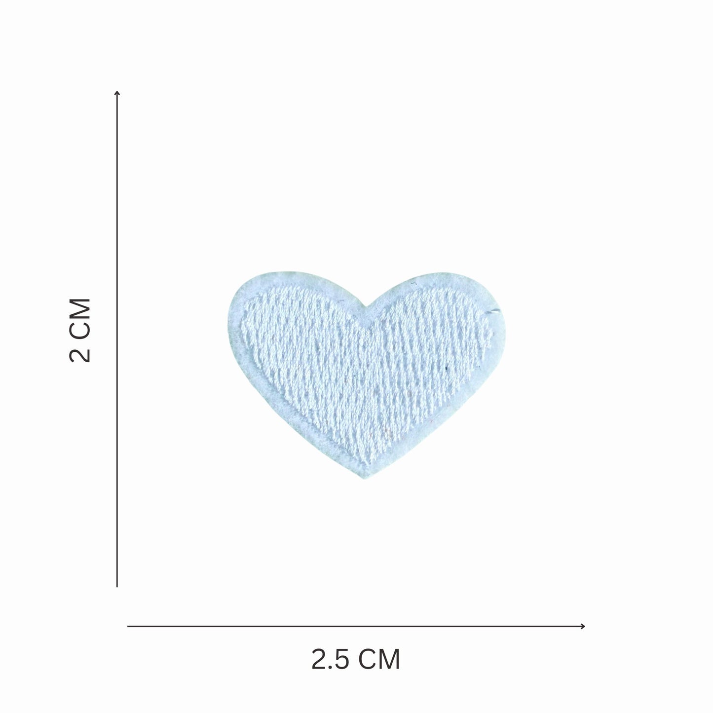 Multicolor Embroidered Heart Iron On Patch - Set of 20