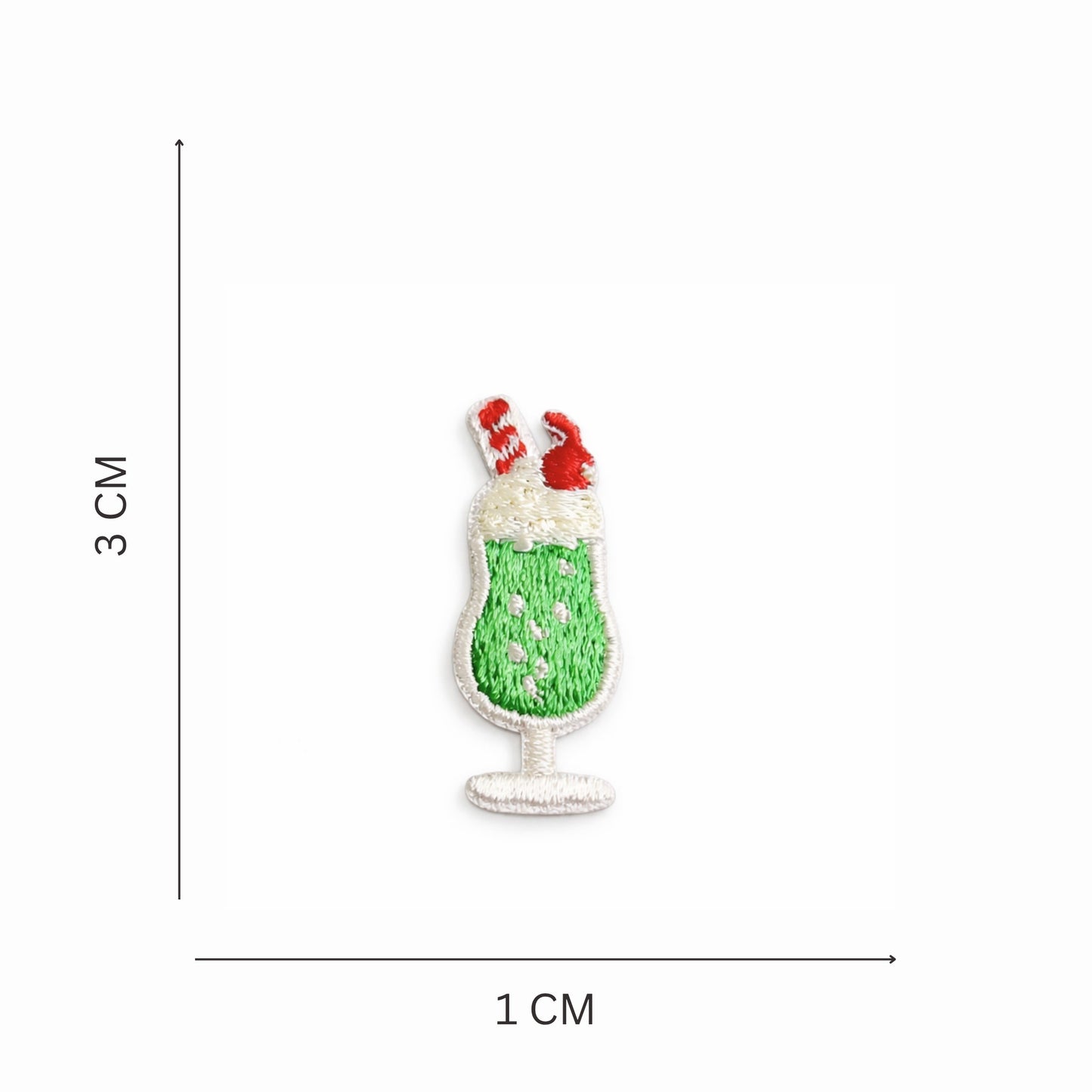 Mini Green Cocktail Embroidered Iron-On Patch