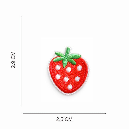 Mini Red Strawberry Embroidered Iron-On Patch