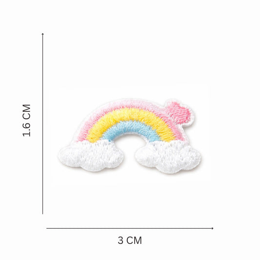 Mini Pastel Rainbow Embroidered Iron-On Patch