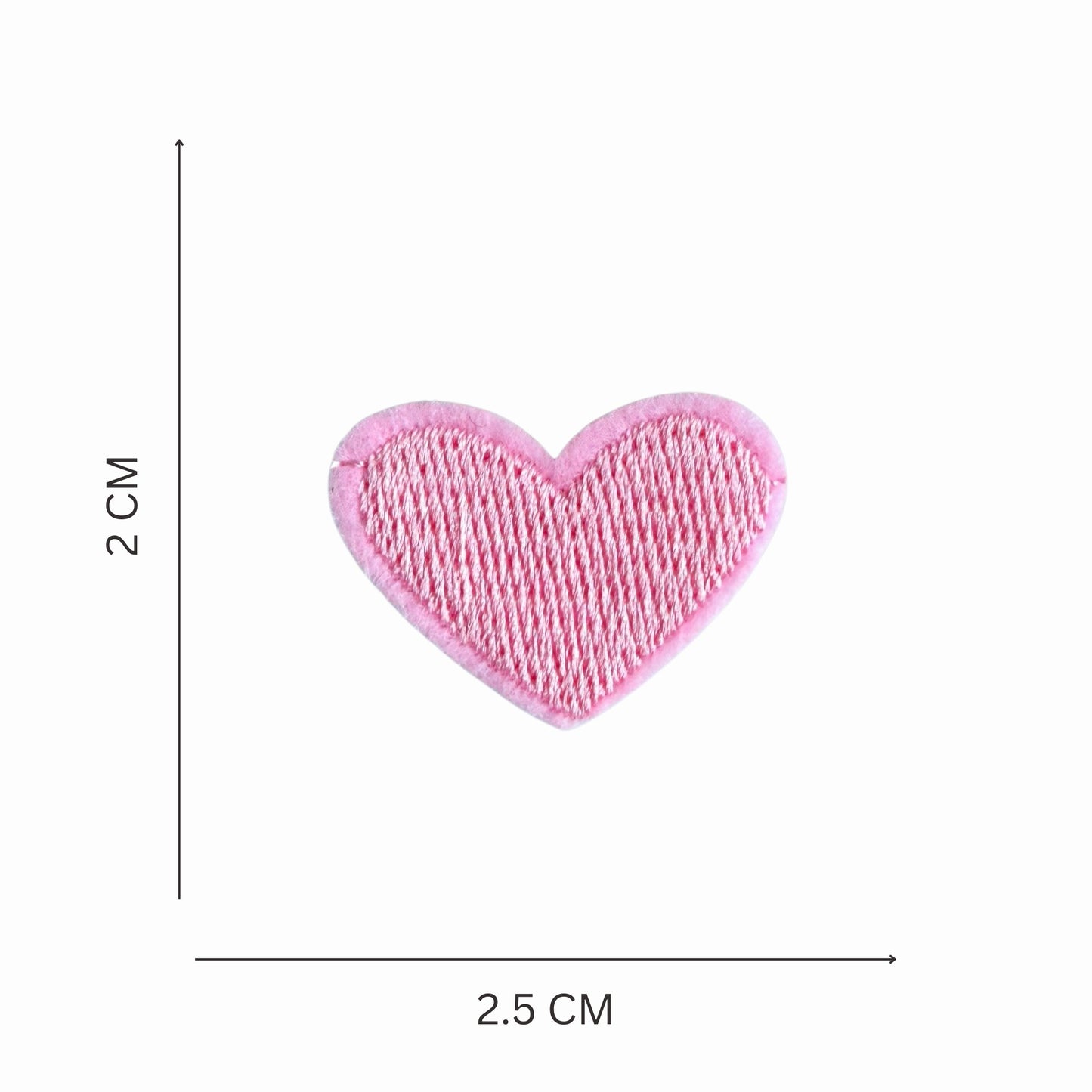 Multicolor Embroidered Heart Iron On Patch - Set of 20
