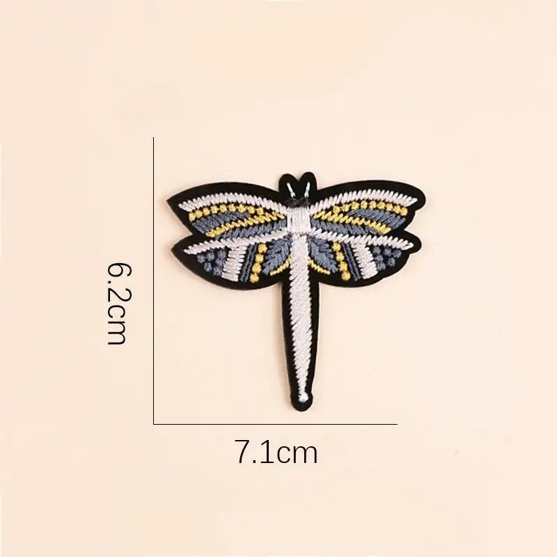 Iron On Embroidered Dragonfly Patch – Whimsical Insect Design for Clothes, Bags & DIY Decoration