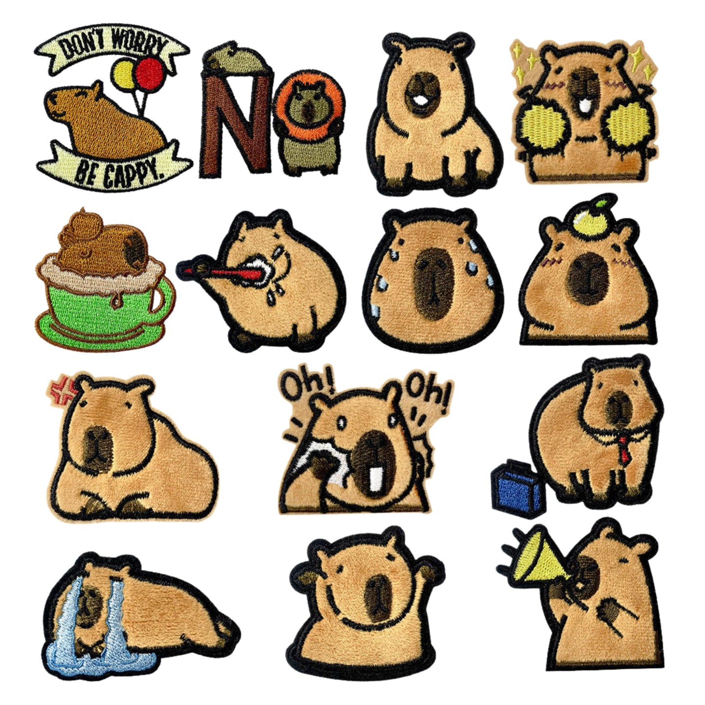 Velvet Texture Capybara Iron-On & Self-Stick Patches – Cute Animal Appliques for T-Shirts, Hoodies & Hats