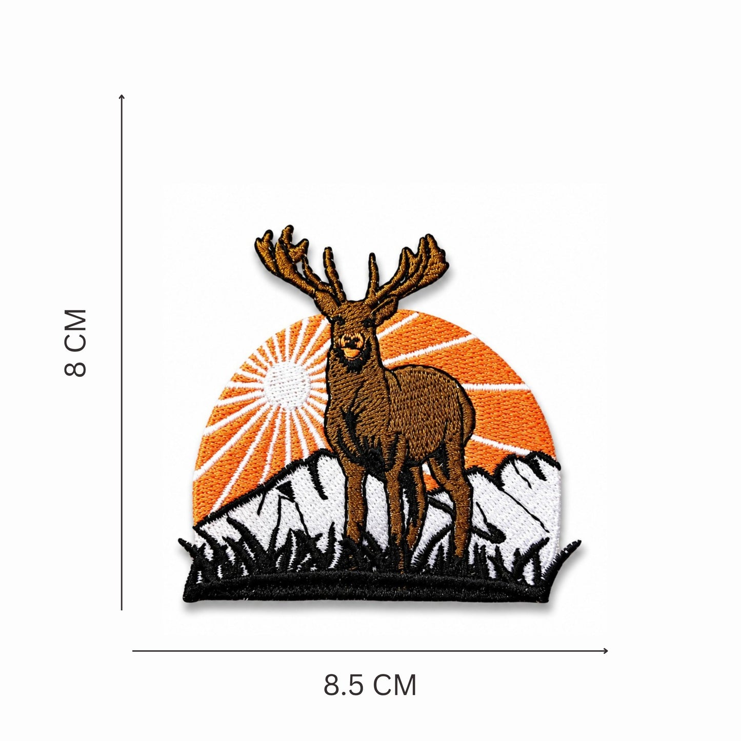 Mountain Stag Embroidered Iron On Patch