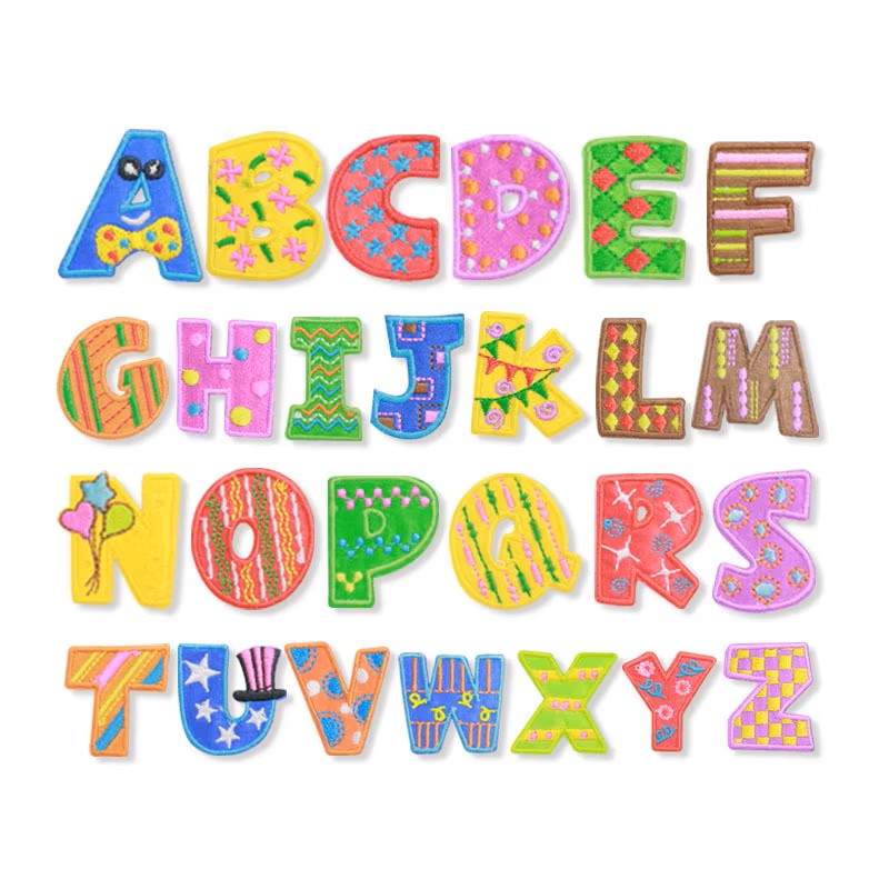 Iron On Cartoon Alphabet Patch Set